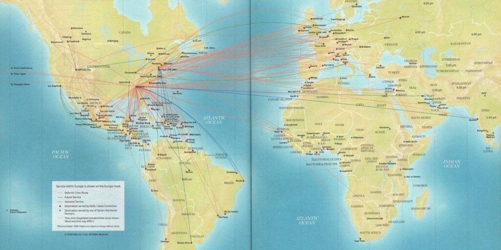 International Destinations Covered by Delta Airlines