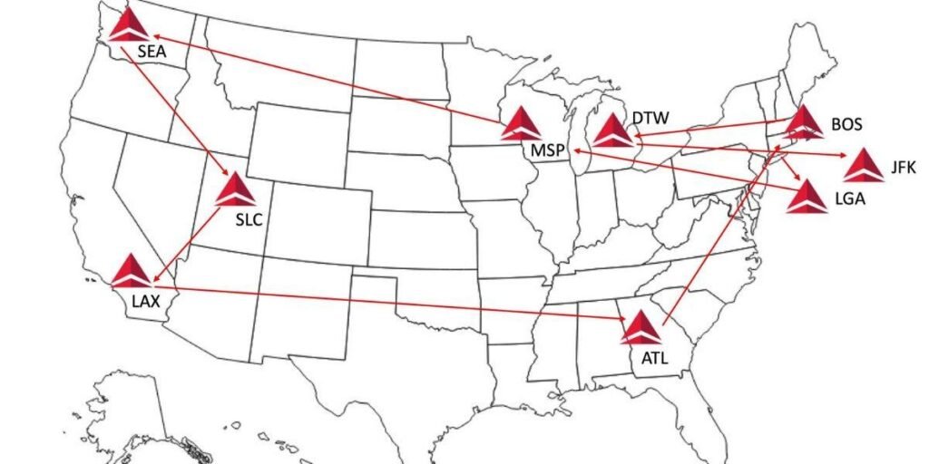 List of Delta Air Lines Direct flights from SFO 