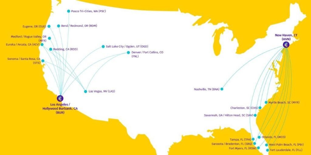 Avelo Airlines Route Map