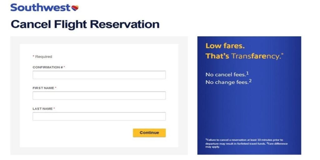 Southwest Cancellation Policy