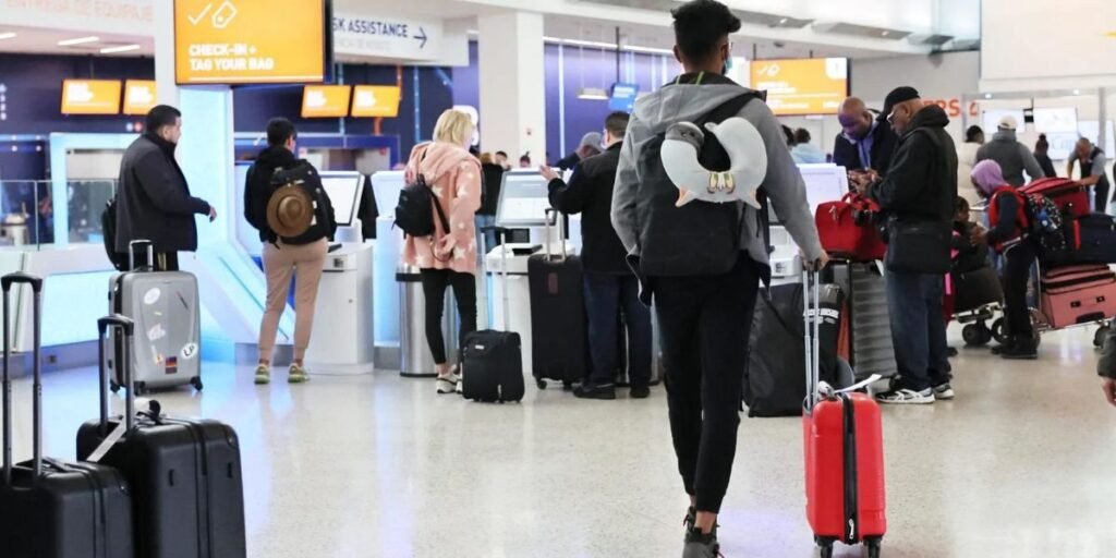 Check-in at the Airport Desk for Icelandair Flight