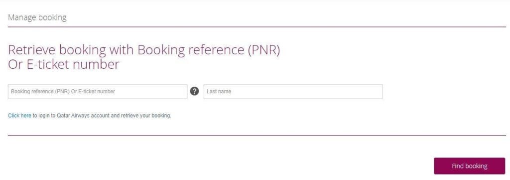 Manage Booking in Qatar Airways